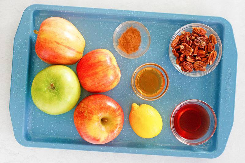 charoset ingredients on a tray.