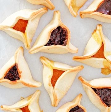 overhead view of Hamentashen.