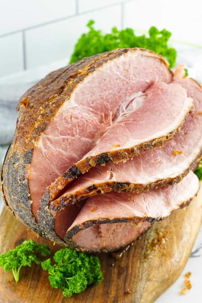 homemade spiral sliced honey baked ham.