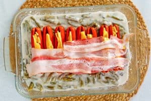 hot dog casserole before baking.