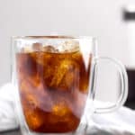 cup of cold brew coffee with ice.