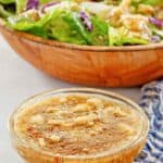 homemade Outback Steakhouse blue cheese vinaigrette dressing in a small bowl.