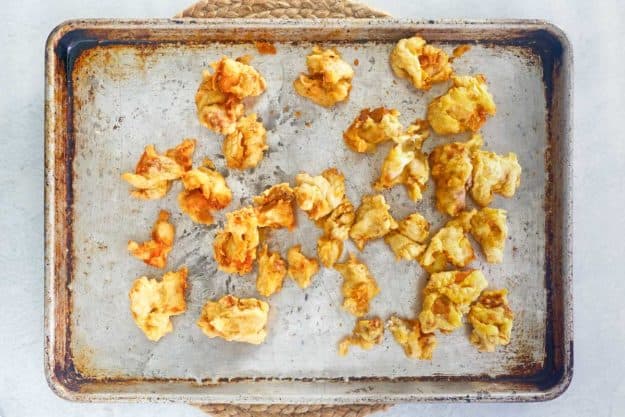 batter fried chicken pieces for orange chicken.