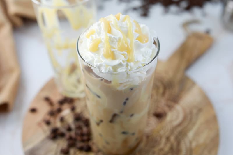 copycat Starbucks iced white chocolate mocha drink.