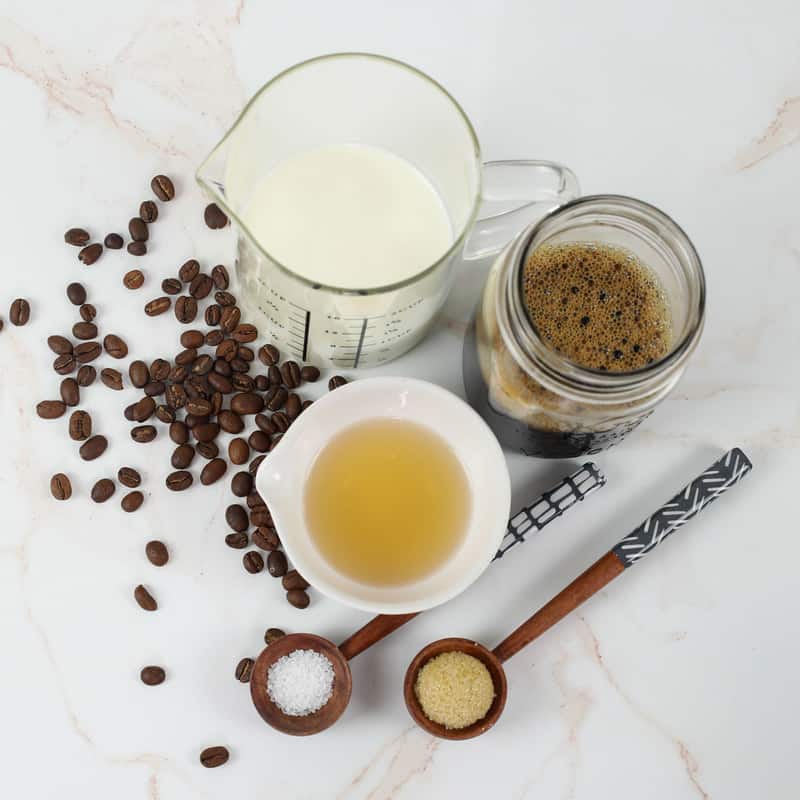 Starbucks salted caramel latte ingredients.