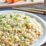 copycat Benihana hibachi fried rice with vegetables.