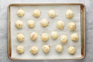 loaded baked potato tots filling rolled into balls.