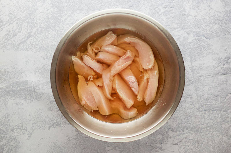 chicken and beer in a bowl.