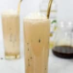 homemade Starbucks iced vanilla latte drink.