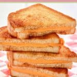 air fried grilled cheese sandwiches in a stack.