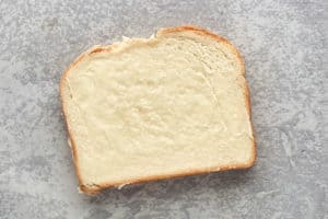 a slice of buttered bread.