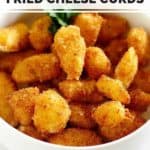 a bowl of copycat Culver's fried cheese curds.