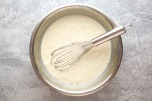 French vanilla ice cream base mixture in a bowl.