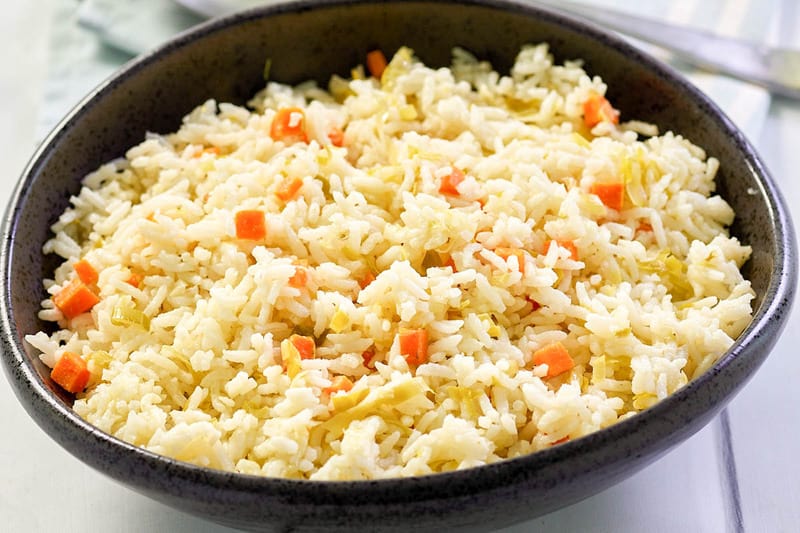 homemade rice pilaf in a bowl.