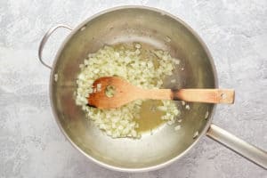 onions sauteed in butter and olive oil.