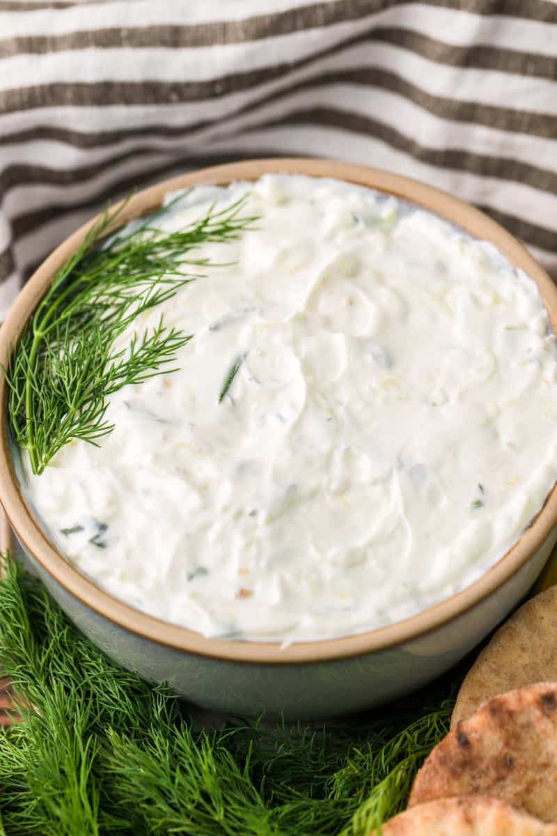 bowl of copycat Arby's tzatziki sauce.