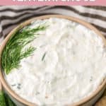 a bowl of homemade Arby's tzatziki sauce.