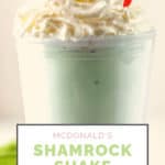 copycat McDonald's shamrock shake with whipped cream.