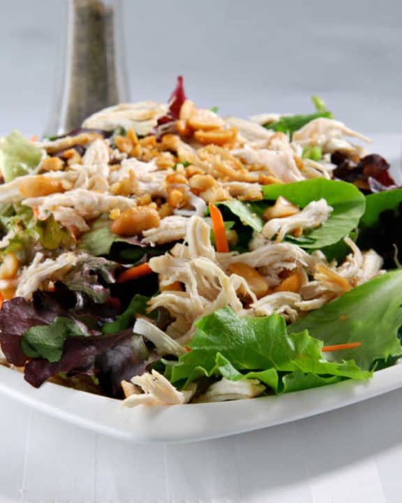 copycat Ming's Chinese Chicken Salad on a plate.