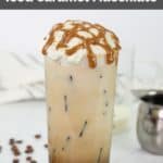 homemade iced Starbucks caramel macchiato drink.