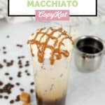 homemade Starbucks iced caramel macchiato with whipped cream.