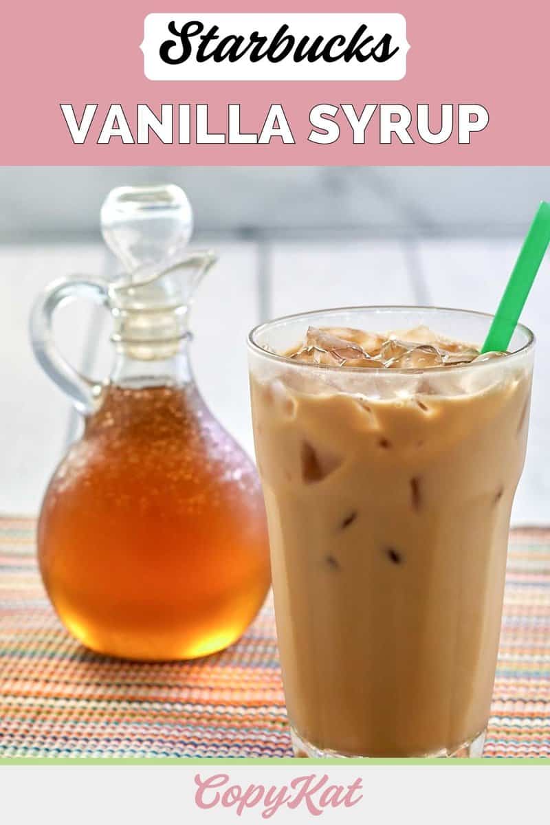 homemade Starbucks vanilla syrup and an iced coffee.