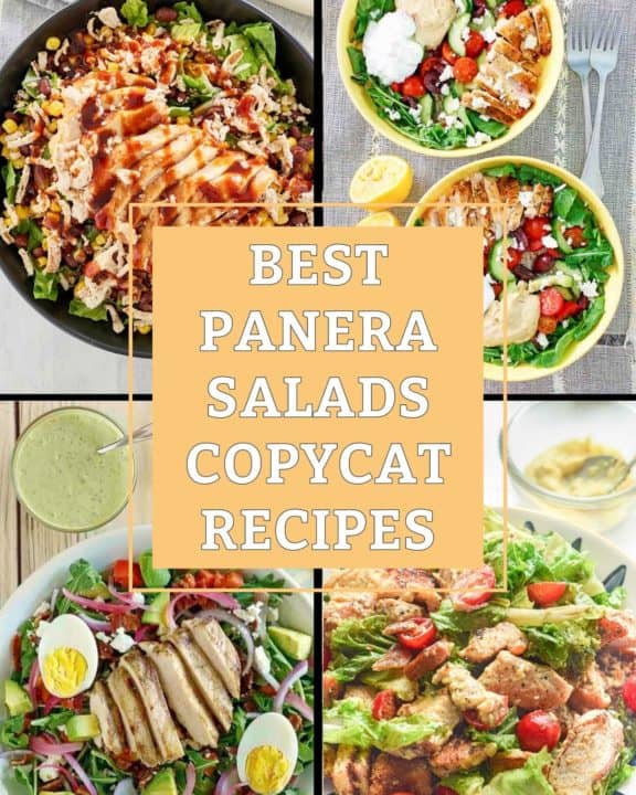 collage of copycat Panera salads.