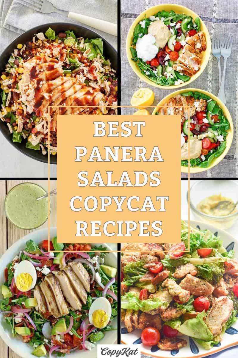 collage of copycat Panera salads.