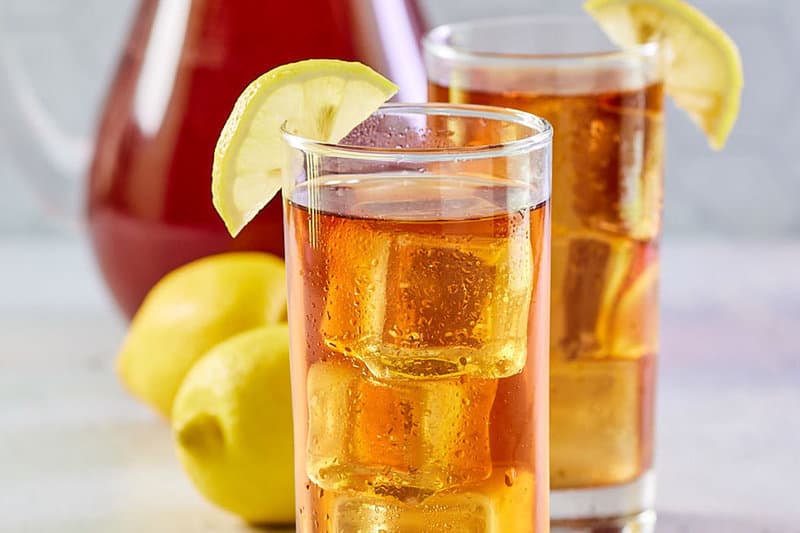 copycat chick fil a sweet tea in two glasses.