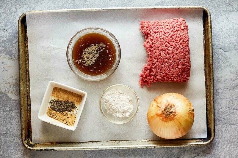 Cracker Barrel hamburger steak and gravy ingredients.