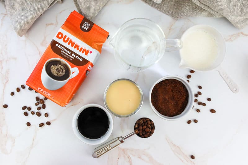 Dunkin Donuts butter pecan iced coffee ingredients.