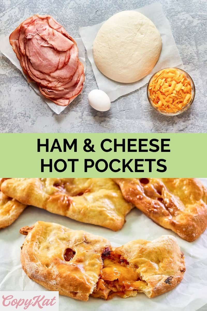 ham and cheese hot pockets ingredients and a baked one.