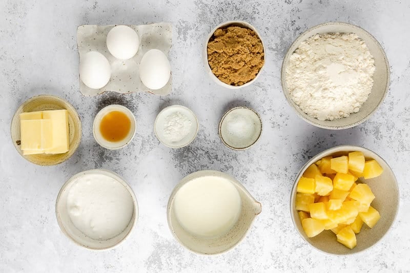 pineapple upside down cake ingredients.