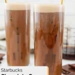 two homemade chocolate cream cold brew coffee drinks.
