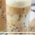 copycat Starbucks Iced White Chocolate Mocha drink with whipped cream.