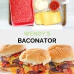 copycat Wendy's baconator ingredients and three burgers.