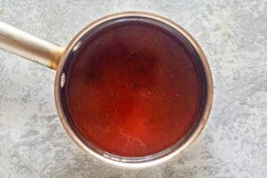 cinnamon brown sugar syrup in a pan.