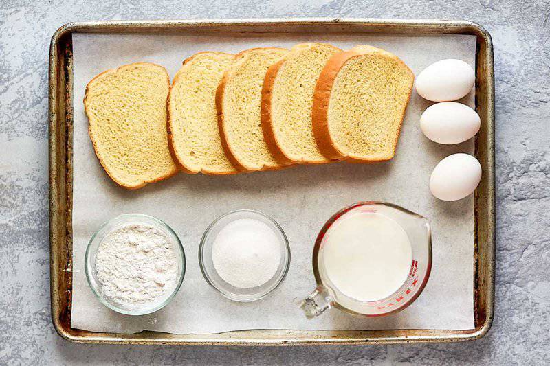 IHOP French toast ingredients on a tray.