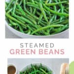 copycat Outback Steakhouse steamed green beans in a white bowl.