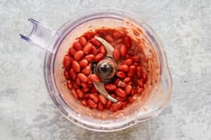 red beans in a food processor.