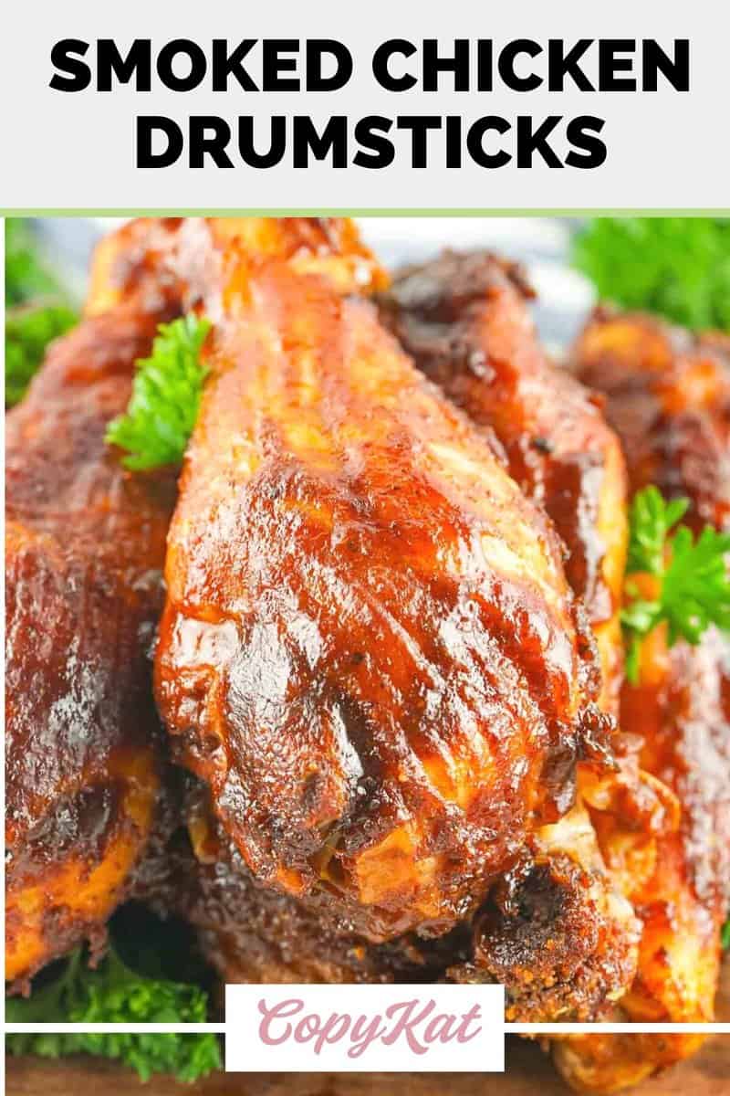 several smoked barbecue chicken drumsticks.