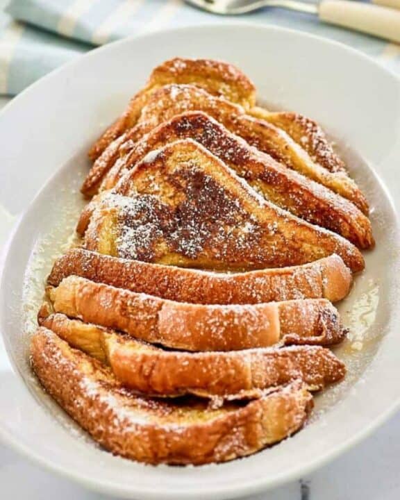 copycat IHOP French Toast slices on a large plate.