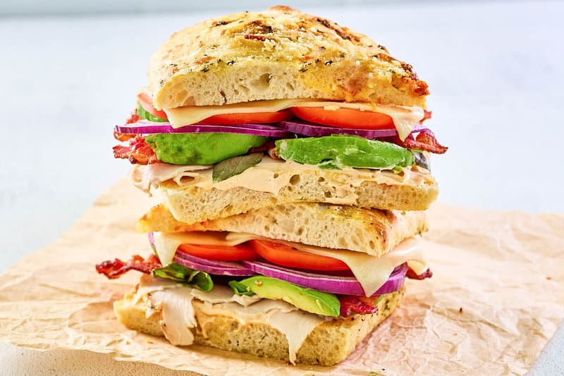 copycat Panera Bread frontega chicken sandwich on parchment paper.