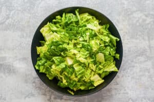 Panera Greek salad greens in a bowl.