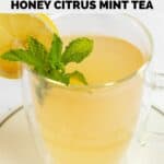 homemade Starbucks medicine ball honey citrus mint tea with fresh mint garnish.