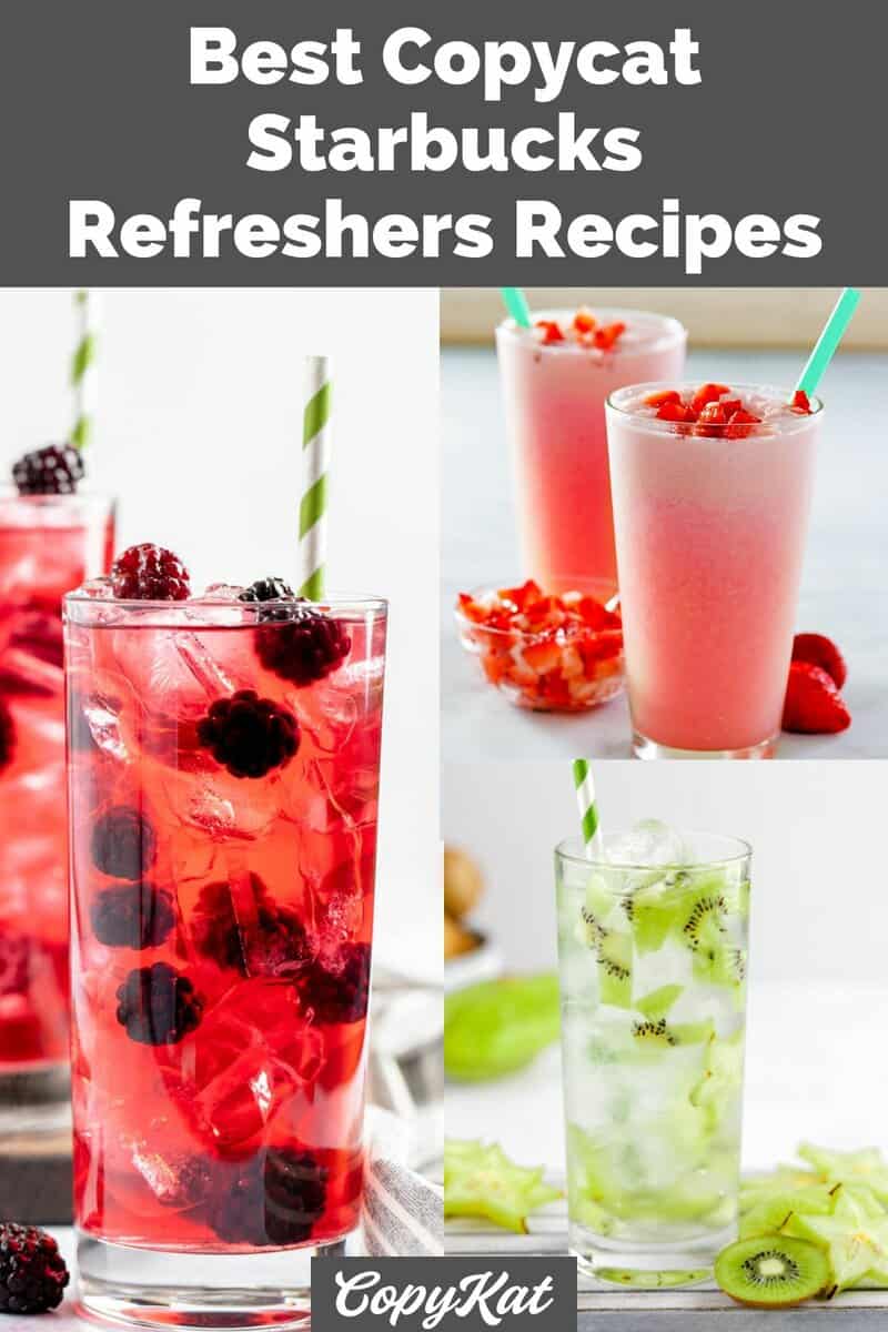 copycat Starbucks refreshers drinks collage.