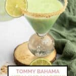 homemade Tommy Bahama Key Lime Martini with graham cracker rim.