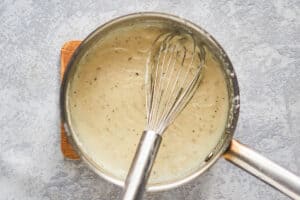 sawmill gravy in a saucepan.