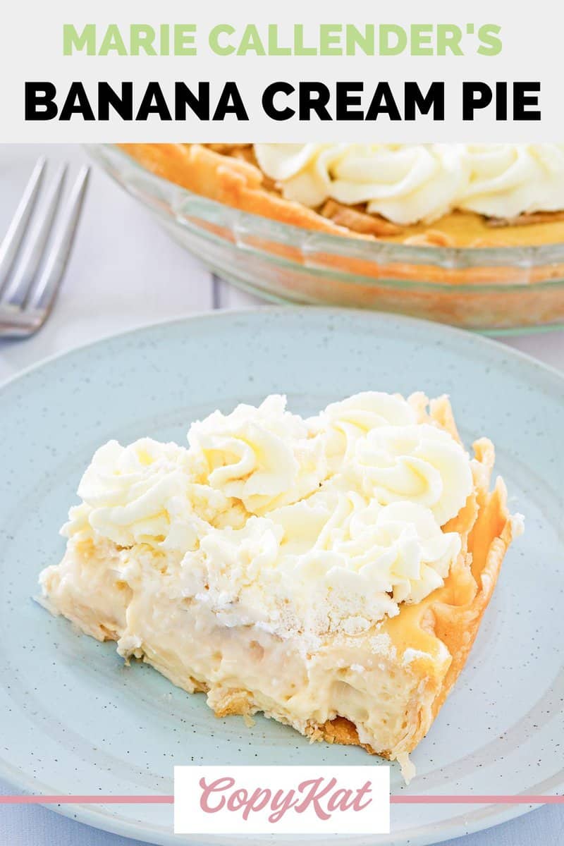 Marie Callender's Banana Cream Pie CopyKat Recipes