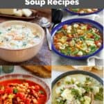 collage of copycat Olive Garden soups.